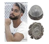 Parrucchino da uomo Parrucchino da uomo Pelle sottile 0,06-0,08 mm Protesi capillare maschile Parrucche for capelli umani indiani Remy Sistema capillare Parrucche(8x10)