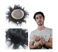 Parrucchino da uomo Protesi for capelli maschili Parrucca mono da uomo Pezzi di capelli 100% uomini umani Toupee Sistema di sostituzione dei capelli Parrucchino for capelli umani Parrucche(Off black,8