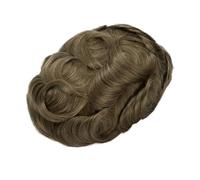 Parrucchino da uomo Toupee da uomo con linea sottile V-loop Base in PU completa