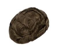 Parrucchino da uomo Toupee da uomo con linea sottile V-loop Base in PU completa