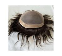 Parrucchino da uomo Toupee for protesi for capelli maschili mono fine durevole da uomo Toupee for capelli umani di colore marrone Sistema di sostituzione dei capelli for uomo in pizzo mono traspirante