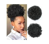 Parrucchino Elastico Extension for capelli ricci e crespi, posticci, coda di cavallo afro sintetica con coulisse for donne nere Cravatta Per Capelli(1B)