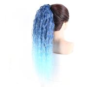 Parrucchino Extension for coda di cavallo in capelli sintetici, colore ombré, lunghi ricci e ondulati, coulisse Festa(2511T2513)