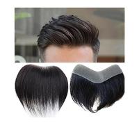 Parrucchino for capelli da uomo Toupee for capelli da uomo 100% veri capelli umani Parrucchino for fronte, Toppee maschile a forma di V PU Pelle sottile Attaccatura naturale for capelli lisci Sistema