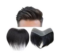Parrucchino for capelli da uomo Toupee for capelli da uomo 100% veri capelli umani Parrucchino for fronte, Toppee maschile a forma di V PU Pelle sottile Attaccatura naturale for capelli lisci Sistema