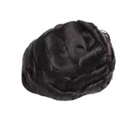 Parrucchino for capelli in pelle sottile da 0,12 mm for uomo, parrucche | # 1B Capelli neri, linea sottile naturale non rilevabile con anello a V, base in pelle super sottile(7"X9")