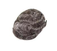 Parrucchino for capelli umani 0,06-0,0 Parrucchino con base in PU da 8 mm | Base interamente in PU, onda n. 230,30 mm, densità 110%, attaccatura naturale(8"x10")