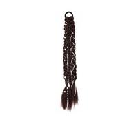 Parrucchino Parrucca con treccia alla moda, trecce intrecciate fatte a mano, coda di cavallo alta, accessori for capelli, uso quotidiano, for ragazze allegre Festa(Dark Brown)