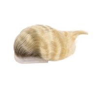 Parrucchino sulla fronte Parrucchino da uomo con parte anteriore in pizzo for capelli umani, mono top base in pelle PU 4T613# Biondo