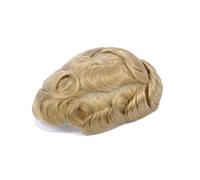 Parrucchino sulla fronte Protesi capillare da uomo con base in pelle sottile for capelli umani indiani 613# Biondo(6x9)