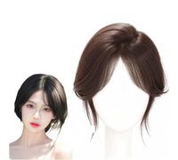 Parrucchino Umano Reale Al 100% Toppers for Capelli Con Clip Clip Di Copertura A 360° Nel Parrucchino Estensioni Dei Capelli Lisci Da 25 Cm Parrucche Con Base In Seta 9x9 Cm(Brown)