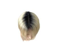Parrucchino Uomo 100% capelli umani Ombre Microskin protesi for capelli maschili 0.08MM doppio annodato protesi capillare da uomo parrucchino da uomo parrucche for uomo Parrucca Capelli Veri Uomo(Dark