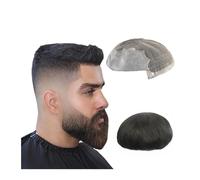 Parrucchino Uomo Sistema di sostituzione dei capelli Toupee for uomo Protesi for capelli umani Unità for capelli Mono Combinabile con pezzi di capelli in PU dietro Parrucca Capelli Veri Uomo(7x9)