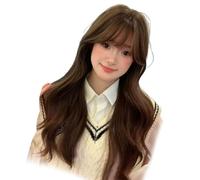 Parrucchino versatile naturale per capelli lunghi, testa completa, uso quotidiano, cosplay, testa intera, per fotografia