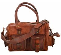 PARRYS LEATHER WORLD Borsa Duffel In Pelle Uomo Viaggio Weekend Carry-On Marrone