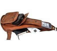 PARRYS LEATHER WORLD Borsa Vintage Marrone In Pelle Tracolla Unisex Media
