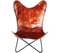 PARRYS LEATHER WORLD Poltrona Farfalla Anni di Mezzo Secolo Pelle Vera Marrone
