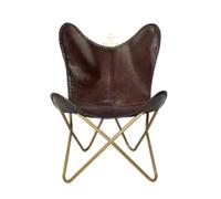 PARRYS LEATHER WORLD Poltrona Relax In Pelle Farfalla Vintage Art Deco Boho