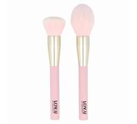 PARSA Beauty LOV.U - Set di 2 pennelli da trucco per fondotinta, cipria e fard, colore: Rosa