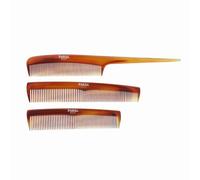 PARSA Beauty set di styling pettine capelli 3 pezzi - Pettini in acetato di cellulosa per donna e uomo - Pettine a coda, da parrucchiere e da tasca per capelli bagnati e asciutti