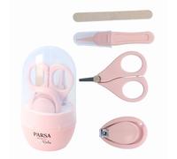 PARSA Beauty Set per la cura delle unghie per bambini, 6 pezzi (rosa), set per la cura del bambino include forbici per unghie, tagliaunghie, lima per unghie e pinzette, set per la cura del bambino