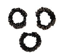 PARSA Beauty Signature Collection - Set di 3 elastici per capelli, colore: Nero/Oro