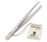 PARSA Beauty Solingen - Pinzette professionali dritte di precisione, levigate a mano, realizzate in Germania, per rimuovere peli e schegge, strumento professionale in acciaio inox
