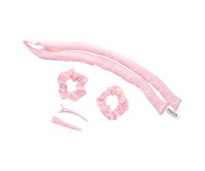 PARSA Beauty strumento per ricci con srunchies e mollette per capelli - Fascia bigodino con rivestimento in raso delicato sui capelli - Bigodini senza calore - Per heatless curls perfetti