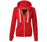 Parsa Fashions Felpa con cappuccio da donna, con zip, in tinta unita, con cappuccio, in pile, a maniche lunghe, con tasche frontali, morbida, elasticizzata, comoda TAGLIE FORTI dalla taglia Small alla