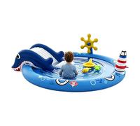 Parso Acquatico Gonfiabile Per Bambini - Piscinetta Tema Oceano Con Scivolo E Spruzzatori, Piscina Bassa Per Bambini 2-6 Anni, Divertimentou Estivo In Giardino