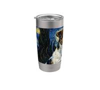 Parson Russell Terrier Cane Van Gogh Notte stellata Bicchiere termico in acciaio inox doppia parete