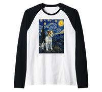 Parson Russell Terrier Cane Van Gogh Notte Stellata Maglia con Maniche Raglan