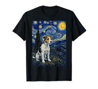 Parson Russell Terrier Cane Van Gogh Notte Stellata Maglietta