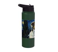 Parson Russell Terrier Cane Van Gogh Notte stellata Stainless Steel Insulated Water Bottle