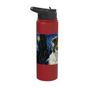 Parson Russell Terrier Cane Van Gogh Notte stellata Stainless Steel Insulated Water Bottle