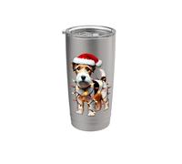 Parson Russell Terrier Cappello di Babbo Natale Luci Cane Proprietario Bicchiere termico in acciaio inox doppia parete