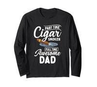 Part Time Cigar Smoker Full Time Awesome Dad Sigari Padre Maglia a Manica