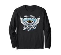 Part Time Human Full Time Angel Parents Kids Cool Wings Maglia a Manica