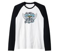 Part Time Human Full Time Angel Parents Kids Cool Wings Maglia con Maniche Raglan