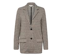 Part Two Women's Blazer Single Breasted Notch Lapel Checked Fabric Pockets, Marrone Check, 50 Donna