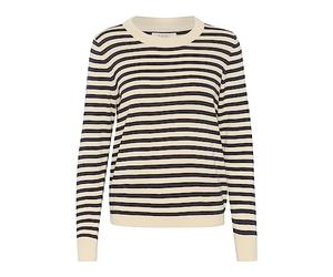 Part Two Women's-Pullover, Slim Fit, Maniche Lunghe, Whitecap-Strisce Grigie, XL Donna