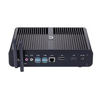 Partaker Fanless Mini PC, Desktop Computer, Intel Core i7 10710U 10th Gen 6 Cores CPU, 8G RAM 128G SSD, Windows 11 Pro or Linux Ubuntu, 4K Display, HDMI, DP, Aluminum alloy Case