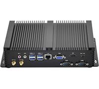 Partaker Mini PC, Fanless Industrial PC, Intel Core I3 7167U Dual Core CPU, 4GB RAM 128GB SSD, Lan, 2xCOM RS232, VGA Port, HD Port, Aluminum Case, Windows 10 Pro