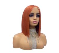 Parte centrale Bob Parrucche corte diritte 2x6 HD Lace Front Wear and Go Parrucche senza colla Capelli umani for donne nere Densità 300(33#,8inch)