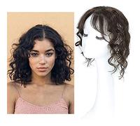 Parte centrale frangia topper veri capelli umani pezzo clip a forma di U Slik Base Wiglet fronte ondulata parrucca di ricambio naturale attaccatura dei capelli 30 cm marrone