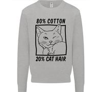 Parte Cotone Parte Gatto Capelli Divertente Bambini Felpa Maglione
