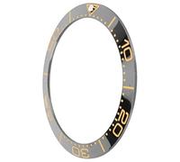 Parte di Ricambio per Inserto per Lunetta in Ceramica per Orologiaio, Accessorio in Ceramica Durevole Antigraffio e Illuminante da 38 Mm (Base nera Punto cifre bianche)