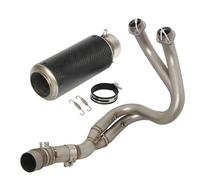 Parte di scarico 1 Set Per Kawasaki Per Versys 650 2015 2016 2017 2018 2019 2020 2021 2022 2023, Marmitta Di Scarico Completa, Silenziatori Rimovibili(Black Chrome)