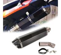 Parte di scarico Marmitta Per Moto Sinistra Di Scarico Slip On Collegamento Centrale Accessori Per BMW F800GS F 800 GS 2008-2017 2016 2015 2014 2013(Black)