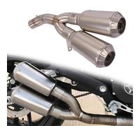 Parte di scarico Per DUCATI Monster 797 2017-2020 Scarico Slip On Per Moto In Acciaio Inox Tubo Di Marmitta Centrale Collegamento Doppio Silenziatore(Chrome)